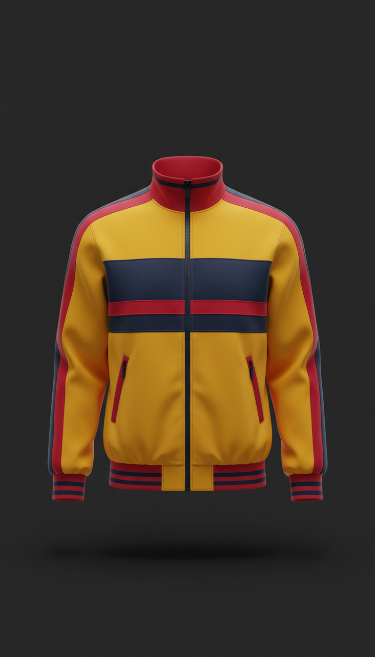 Victory Gold contrast-trim track jacket