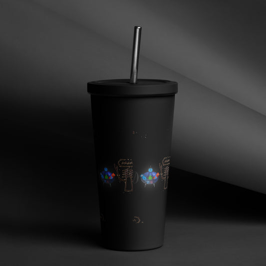 Polyibic GOAT Insulated tumbler with a straw