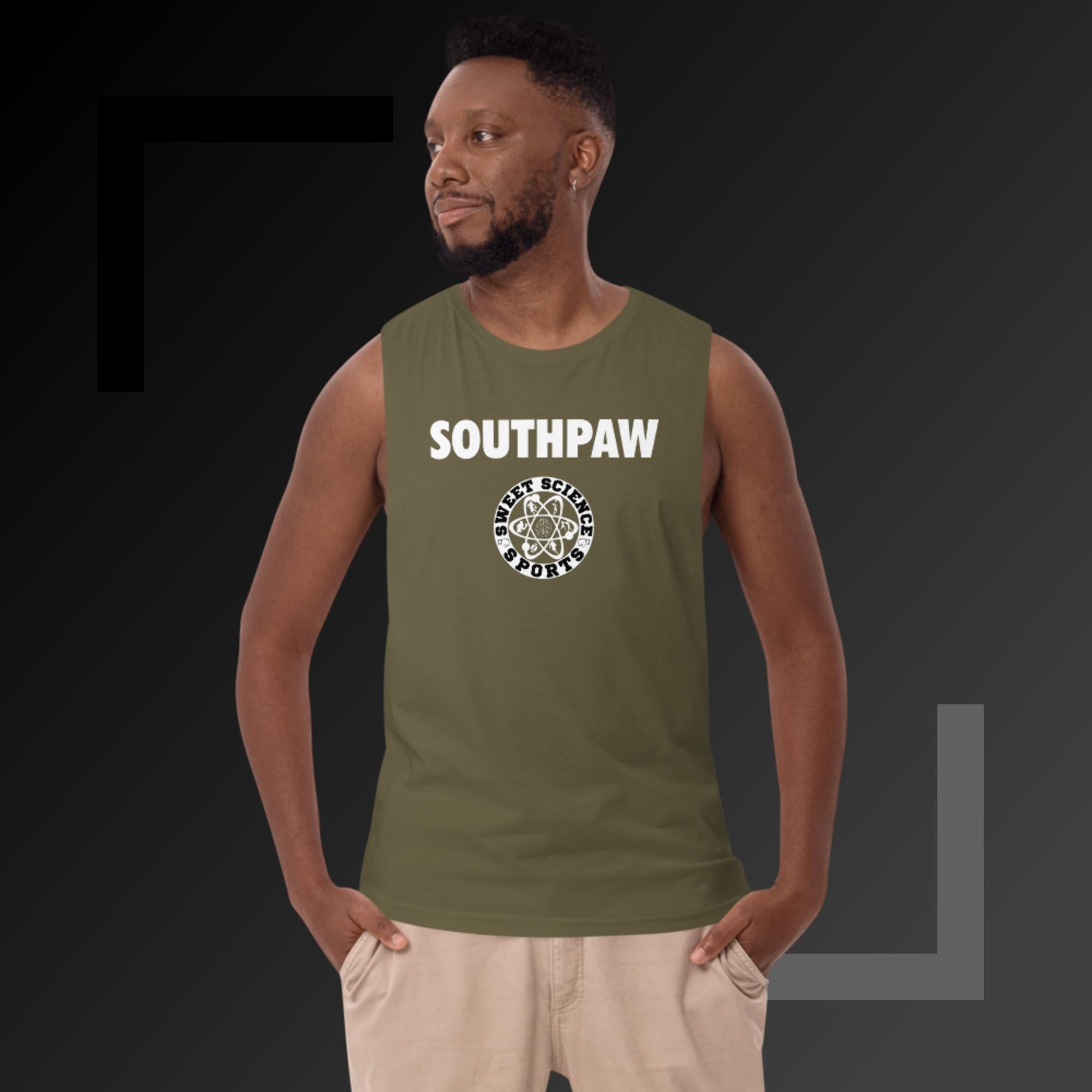 Sweet Science Sports Boxing  Southpaw Men’s drop arm tank top