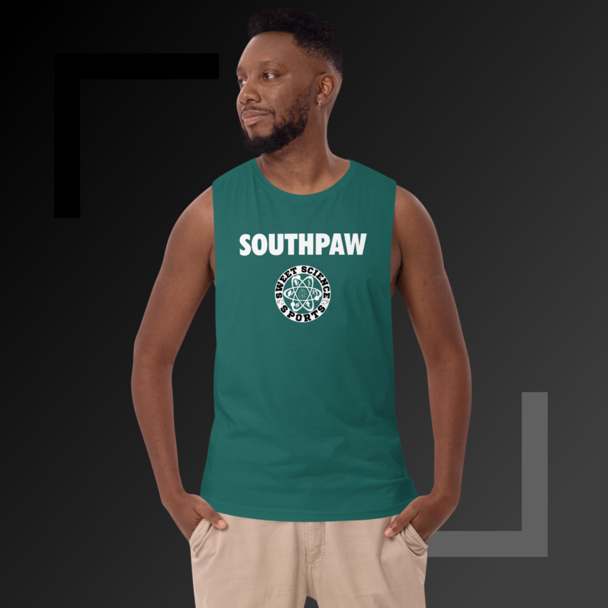Sweet Science Sports Boxing  Southpaw Men’s drop arm tank top