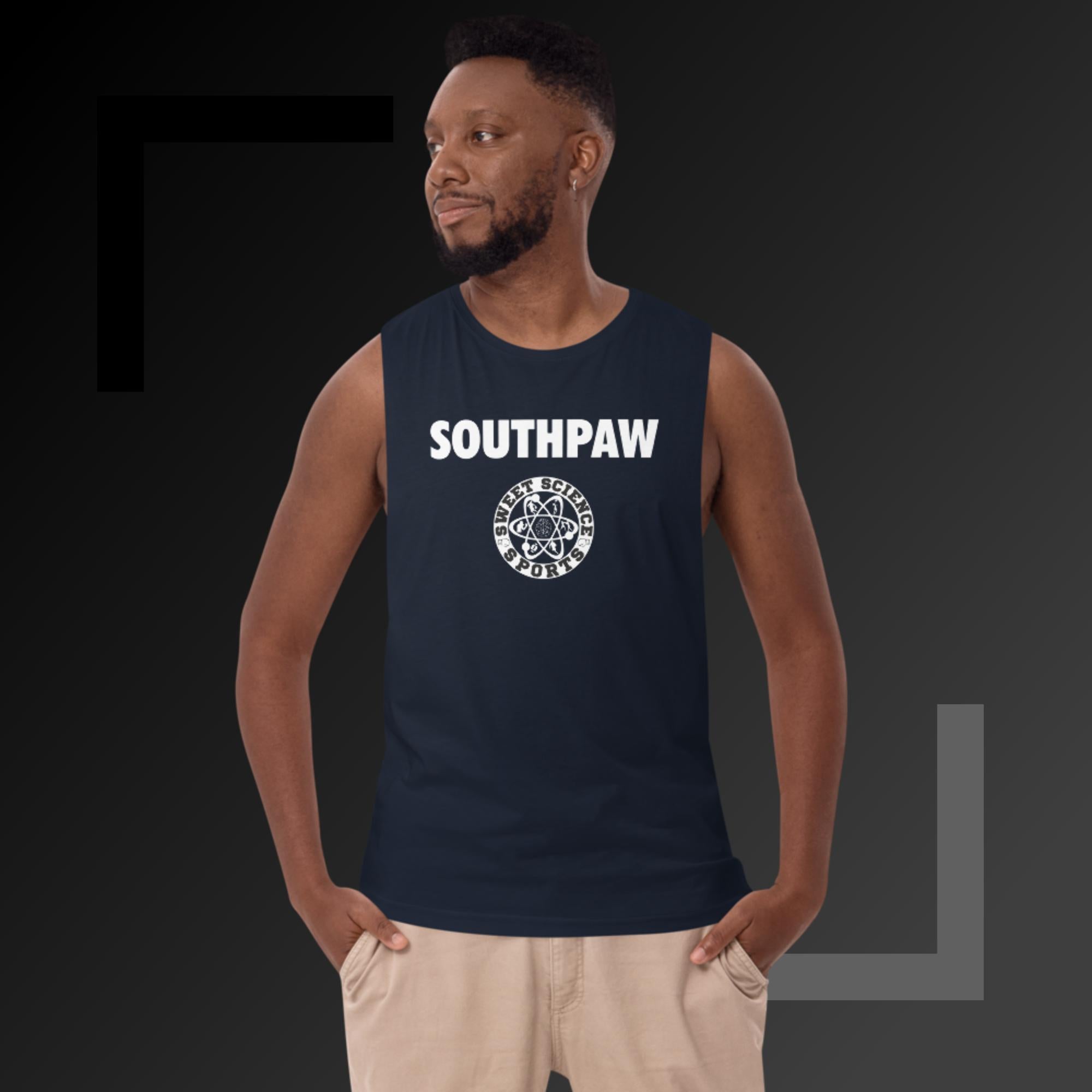 Sweet Science Sports Boxing  Southpaw Men’s drop arm tank top