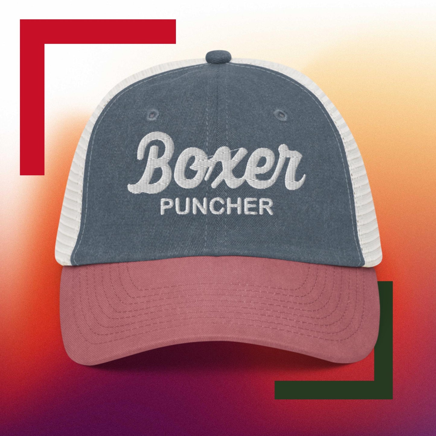 Sweet Science Sports Boxing Style Boxer Puncher Pigment-dyed cap