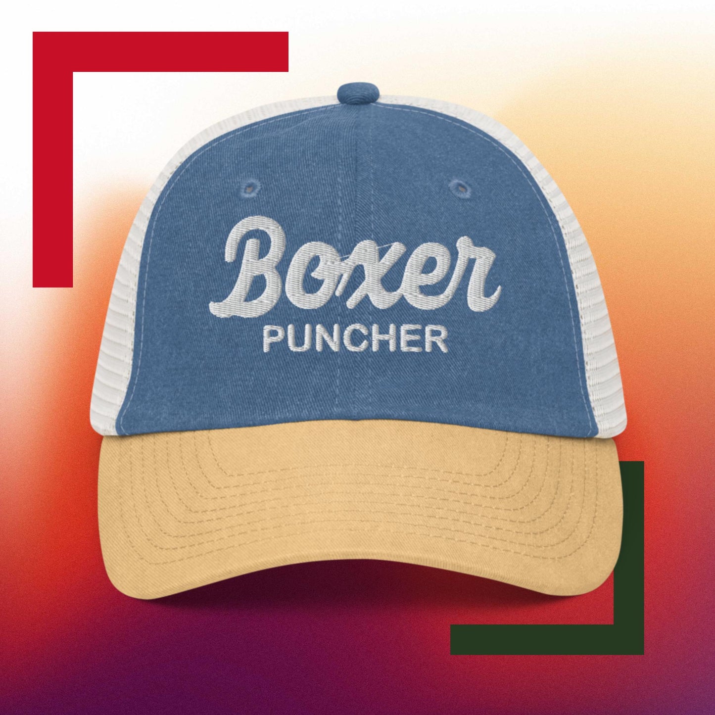 Sweet Science Sports Boxing Style Boxer Puncher Pigment-dyed cap