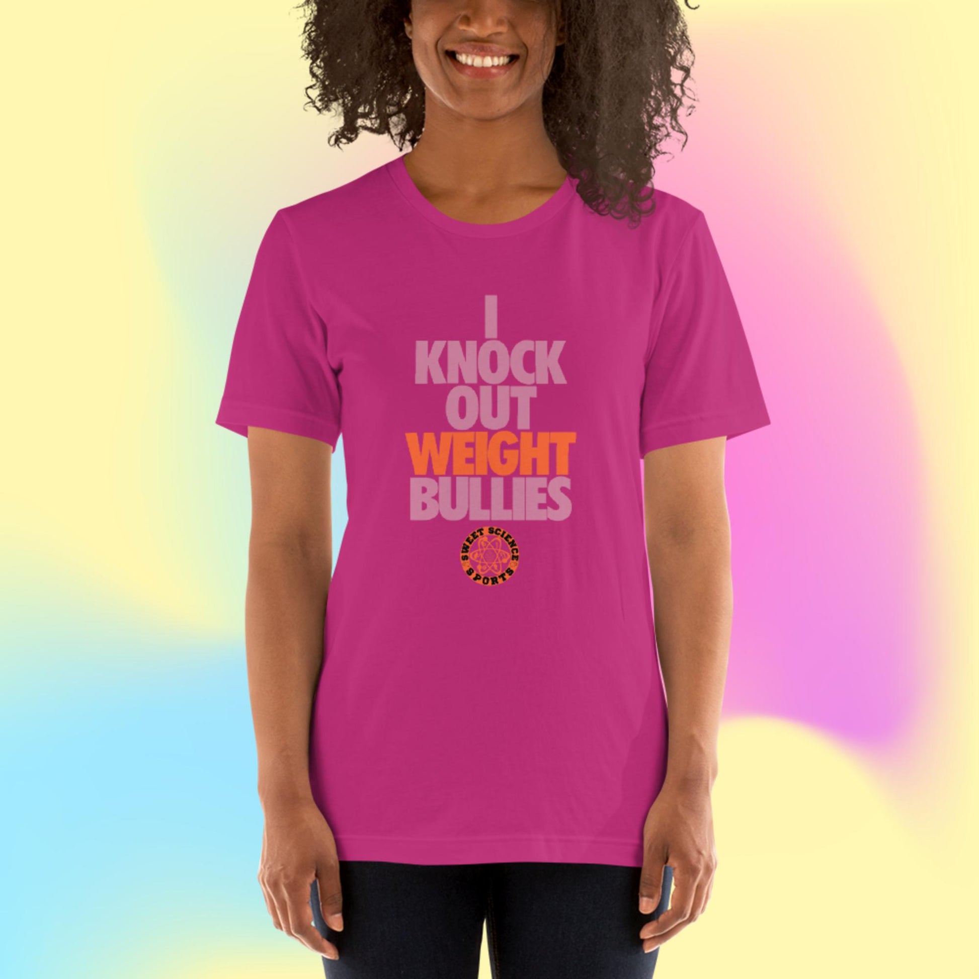 Sweet Science Sports I Knock Out Weight Bullies Women's  t-shirt